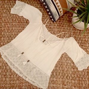 Boho off white blouse